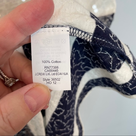 J. Crew Factory Navy/White Sequined Tank Top XXS - Picture 7 of 12